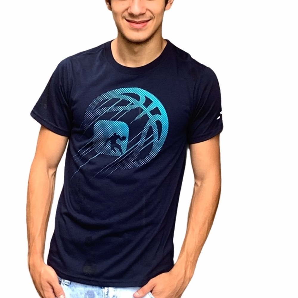 And1 Basketball Graphic Shirt Blue Youth XXL